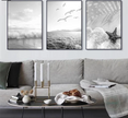 Coastal Beach Black and White Print Wall Art