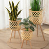 Woven Bamboo Flower Pot Display