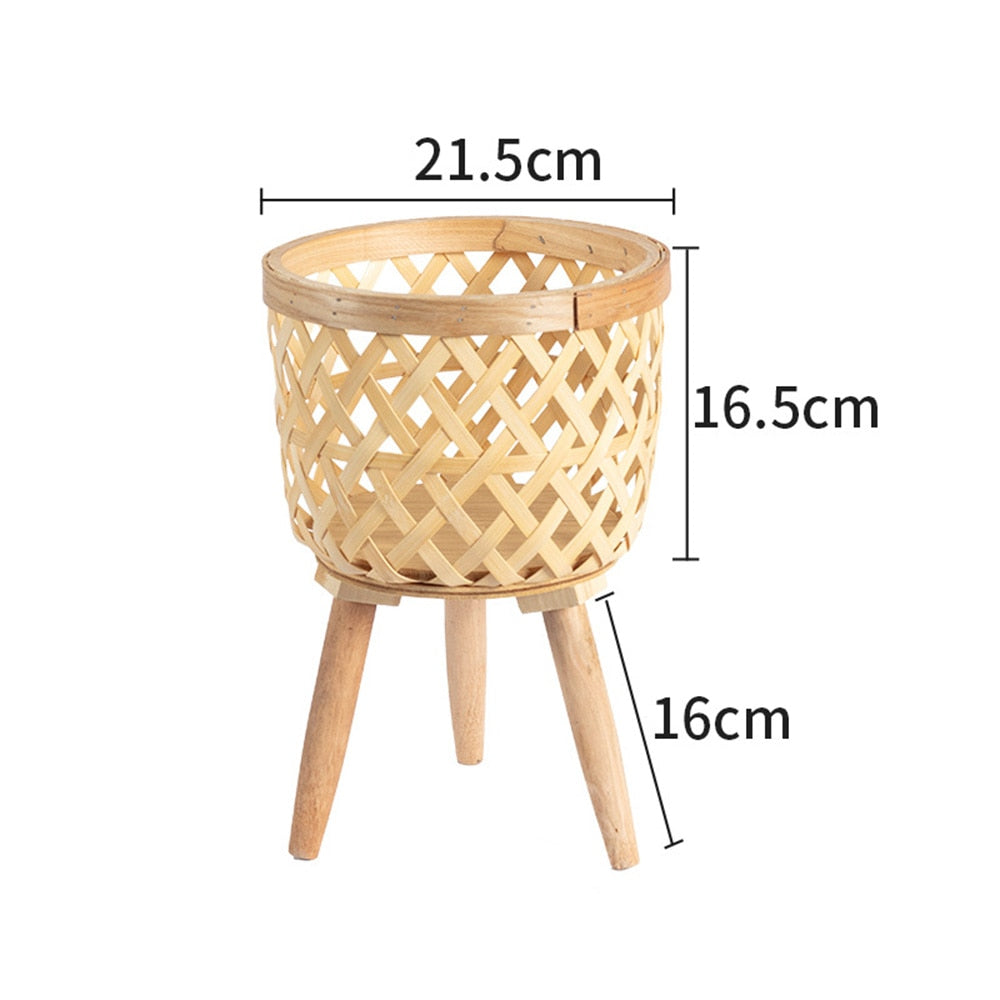 Woven Bamboo Flower Pot Display