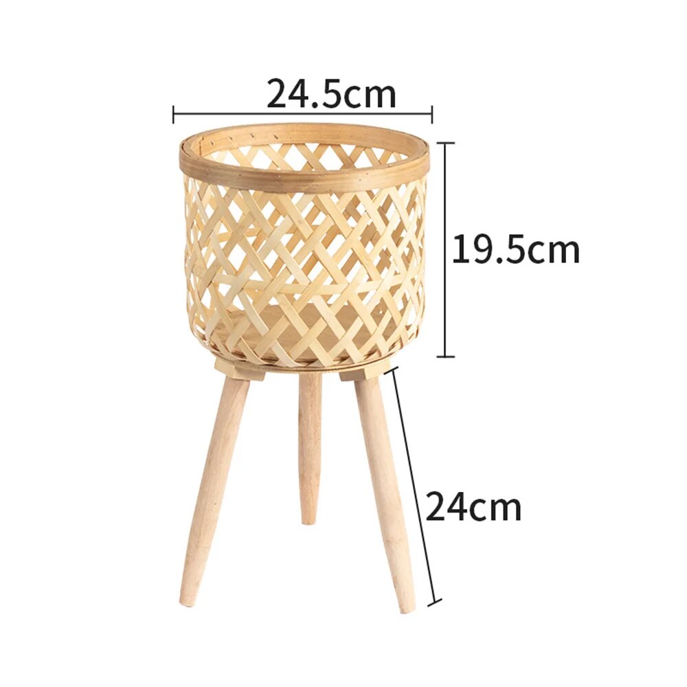 Woven Bamboo Flower Pot Display