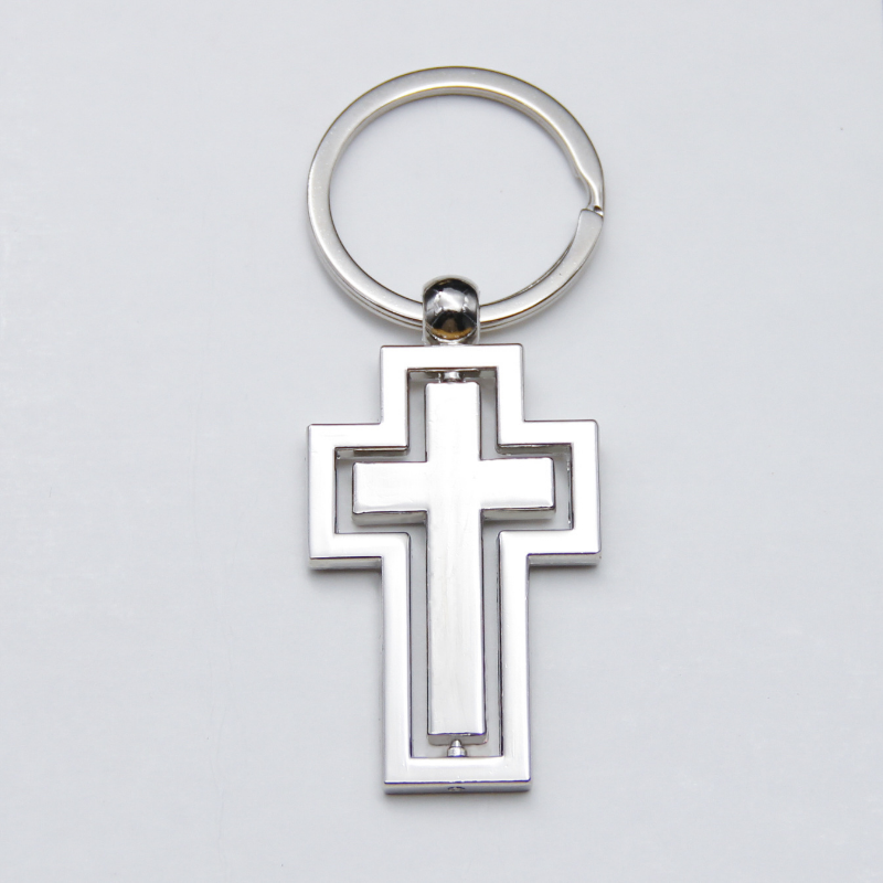 Rotating Cross Pendant Key Chain