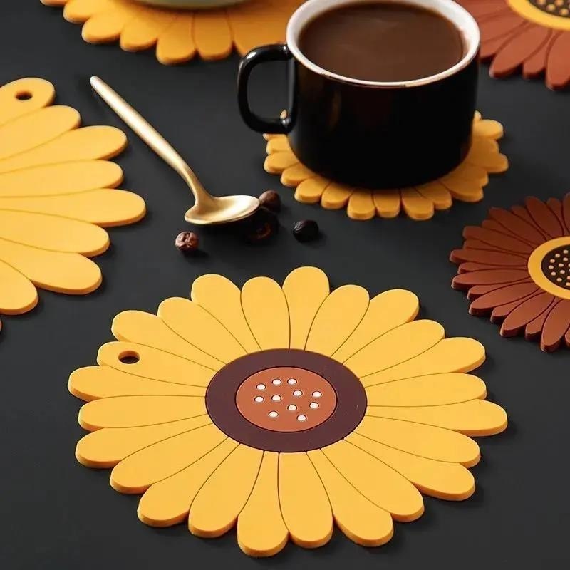 Sunflower PVC Coaster and Table Mat