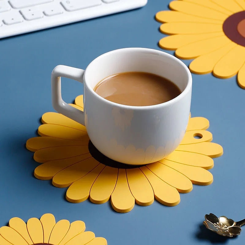 Sunflower PVC Coaster and Table Mat