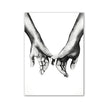 Hand in Hand Black and White Love Print Wall Art