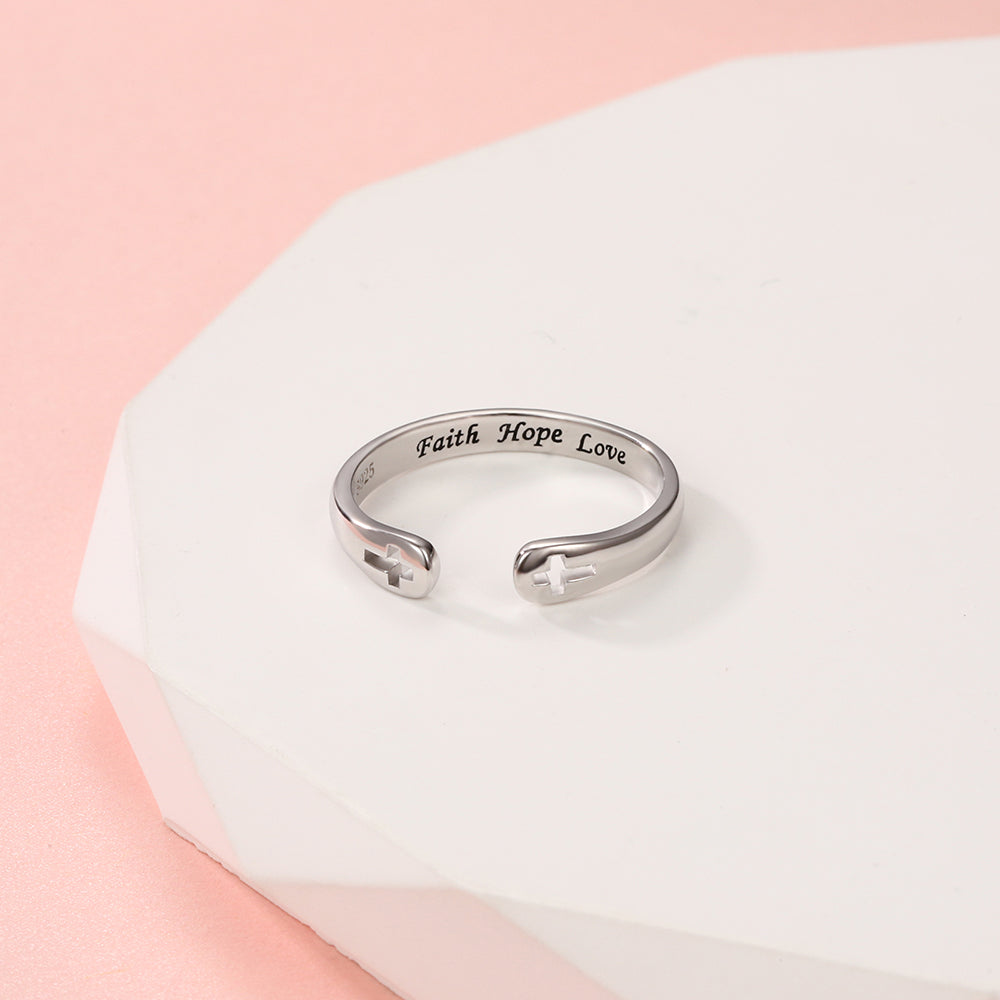 Sterling Silver Cross Infinity Ring